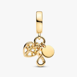 Charm Pendentif Pandora Triple Infini Famille Doré Or 14k (762201C01)