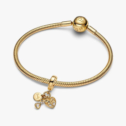 Charm Pendentif Pandora Triple Infini Famille Doré Or 14k (762201C01)