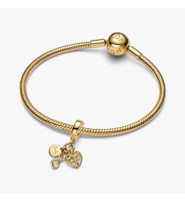 Charm Pendentif Pandora Triple Infini Famille Doré Or 14k (762201C01)