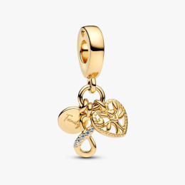Charm pendentif Pandora triple infini famille en métal doré or jaune 585/1000 760964C00