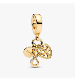 Charm pendentif Pandora triple infini famille en métal doré or jaune 585/1000 760964C00