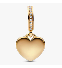 Charm Pendentif Pandora Plaque Cœur Gravable Doré Or 14k (768761C01)
