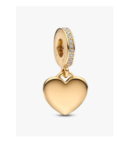 Charm pendentif Pandora plaque coeur gravable en métal doré or jaune 585/1000 768761C01