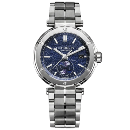 Montre homme Herbelin NEWPORT Automatique phases de lune en acier avec cadran bleu 2889B15