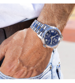 Montre Homme LOTUS Freedom - 3 aiguilles, date, acier, cadran bleu 19002/3