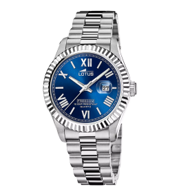 Montre homme LOTUS, 3 aiguilles date en acier cadran bleu 19002/3