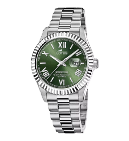 Montre homme LOTUS, 3 aiguilles date en acier cadran vert 19002/4