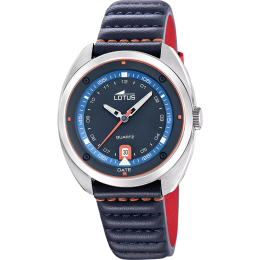 Montre homme LOTUS, Pulse collection, 3 aiguilles date en acier et cuir 19096/1
