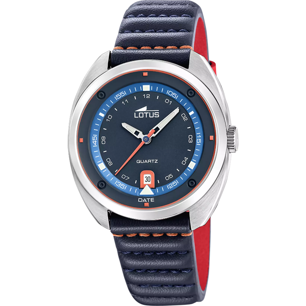 Montre homme LOTUS, Pulse collection, 3 aiguilles date en acier et cuir 19096/1