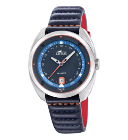Montre homme LOTUS, Pulse collection, 3 aiguilles date en acier et cuir 19096/1