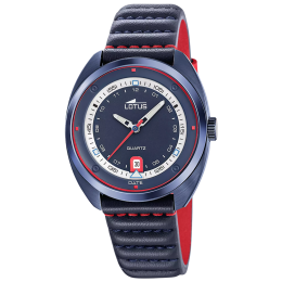 Montre homme LOTUS, Pulse collection, 3 aiguilles date en acier PVD bleu et cuir 19097/1
