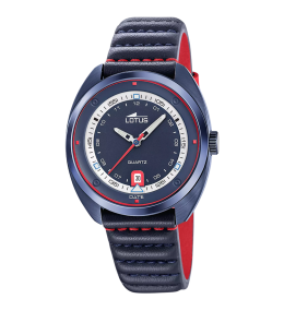Montre homme LOTUS, Pulse collection, 3 aiguilles date en acier PVD bleu et cuir 19097/1