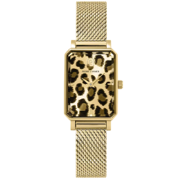 Montre Femme Pierre Lannier ARIANE, acier PVD jaune, cadran léopard 006L592