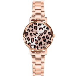 Montre Femme Pierre Lannier MULTIPLES, acier PVD rose, cadran léopard 013P998