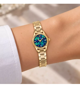 Montre Femme Pierre Lannier Opalia , Acier PVD Jaune, Cadran Opale de Synthèse 025R562