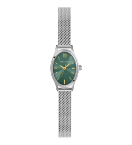 Montre Femme Pierre Lannier Ovalia, acier cadran vert 074M671