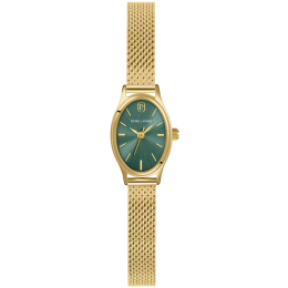 Montre Femme Pierre Lannier Ovalia, acier PVD jaune cadran vert 075K572