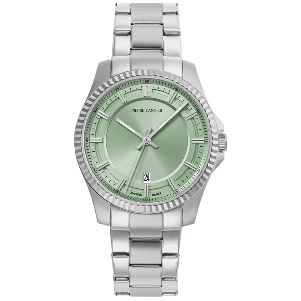 Montre Homme Pierre Lannier METROPOLITAIN, acier cadran vert 205K171