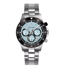 Montre Homme Pierre Lannier DECIMA, chronographe en acier et cadran bleu 211K191
