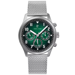 Montre Homme Pierre Lannier AVIATEUR  en acier avec cadran vert 257H171