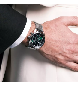 Montre Homme Pierre Lannier Aviateur - Acier, Cadran Vert 257H171