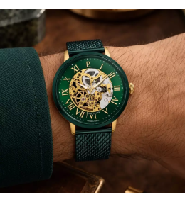 Montre Homme Pierre Lannier Automatic - Squelette Acier Vert 318B279