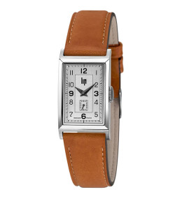 Montre Mixte Lip Churchill T18, 38,5 X 21,2 mm, quartz, acier et cuir 671015