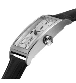 Montre Homme Lip Churchill T24 — Quartz, Acier et Cuir Noir 671270