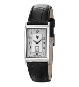 Montre homme Lip Churchill T24, 41,5 X 23,5 mm, quartz, acier et cuir 671270