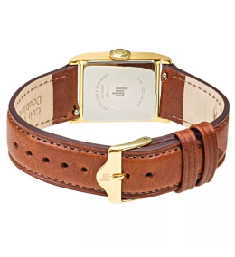 Montre Femme Lip Churchill C18. Quartz, Acier PVD Jaune et Cuir Marron 671623