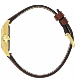 Montre Femme Lip Churchill C18. Quartz, Acier PVD Jaune et Cuir Marron 671623