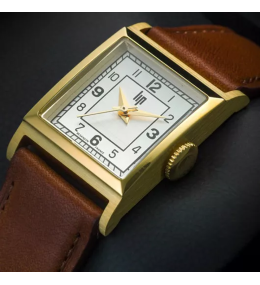Montre Femme Lip Churchill C18. Quartz, Acier PVD Jaune et Cuir Marron 671623