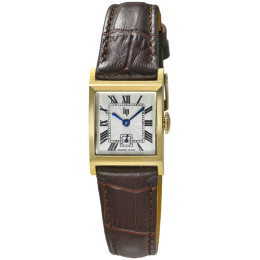 Montre Femme Lip Churchill C18, 21 X 21 mm, quartz, acier PVD jaune et cuir 671625