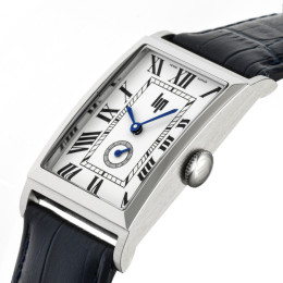 Montre Homme Lip Churchill T24 — Quartz, Acier et Cuir Bleu 671938