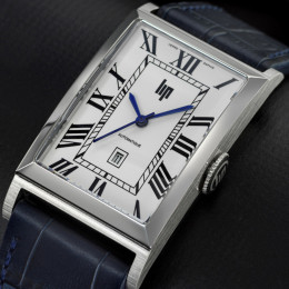 Montre Homme Lip Churchill T26. Automatique, Acier et Cuir Bleu 671939