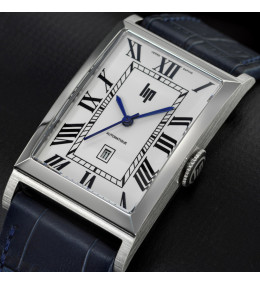 Montre Homme Lip Churchill T26. Automatique, Acier et Cuir Bleu 671939