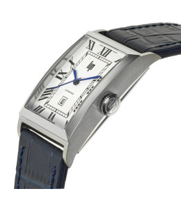 Montre Homme Lip Churchill T26. Automatique, Acier et Cuir Bleu 671939