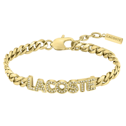 Bracelet femme Lacoste, Script, acier PVD jaune, 2040063