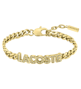 Bracelet femme Lacoste, Script, acier PVD jaune, 2040063