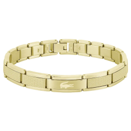 Bracelet homme Lacoste, Stencil, acier PVD jaune, 2040219