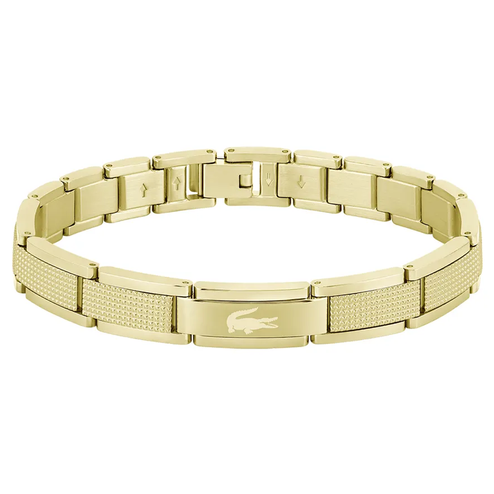 Bracelet homme Lacoste, Stencil, acier PVD jaune, 2040219