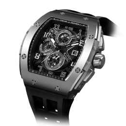 Montre Homme Tsar Bomba Elemental - Quartz, Acier et Silicone Noir TB8211Q01