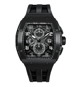 Montre Homme Tsar Bomba Elemental - Quartz, Acier PVD Noir et Silicone TB8211Q04