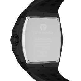 Montre Homme Tsar Bomba Elemental - Quartz, Acier PVD Noir et Silicone TB8211Q04