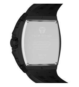 Montre Homme Tsar Bomba Elemental - Quartz, Acier PVD Noir et Silicone TB8211Q04