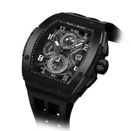 Montre Homme Tsar Bomba Elemental - Quartz, Acier PVD Noir et Silicone TB8211Q04