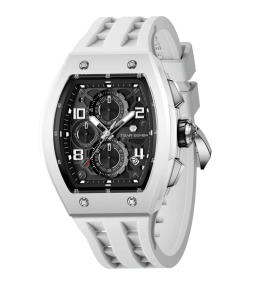 Montre homme Tsar Bomba Elemental collection calendrier, biocéramique et silicone blanc TB8224B01