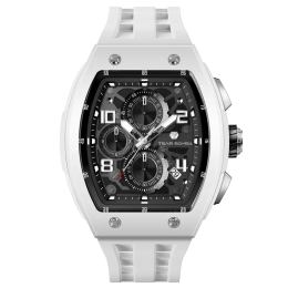 Montre Homme Tsar Bomba Elemental. Quartz, Biocéramique et Silicone Blanc TB8224B01