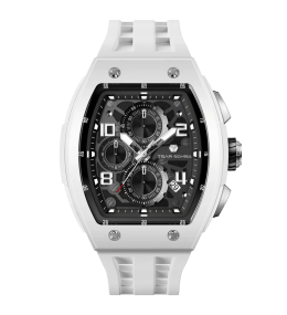 Montre Homme Tsar Bomba Elemental. Quartz, Biocéramique et Silicone Blanc TB8224B01