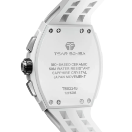 Montre Homme Tsar Bomba Elemental. Quartz, Biocéramique et Silicone Blanc TB8224B01